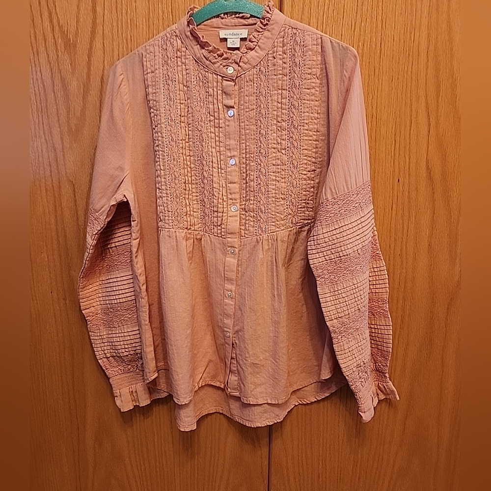 Sundance Ruffled Top Sz M Coquette Girly Countrycore Boho Cotton Feminine